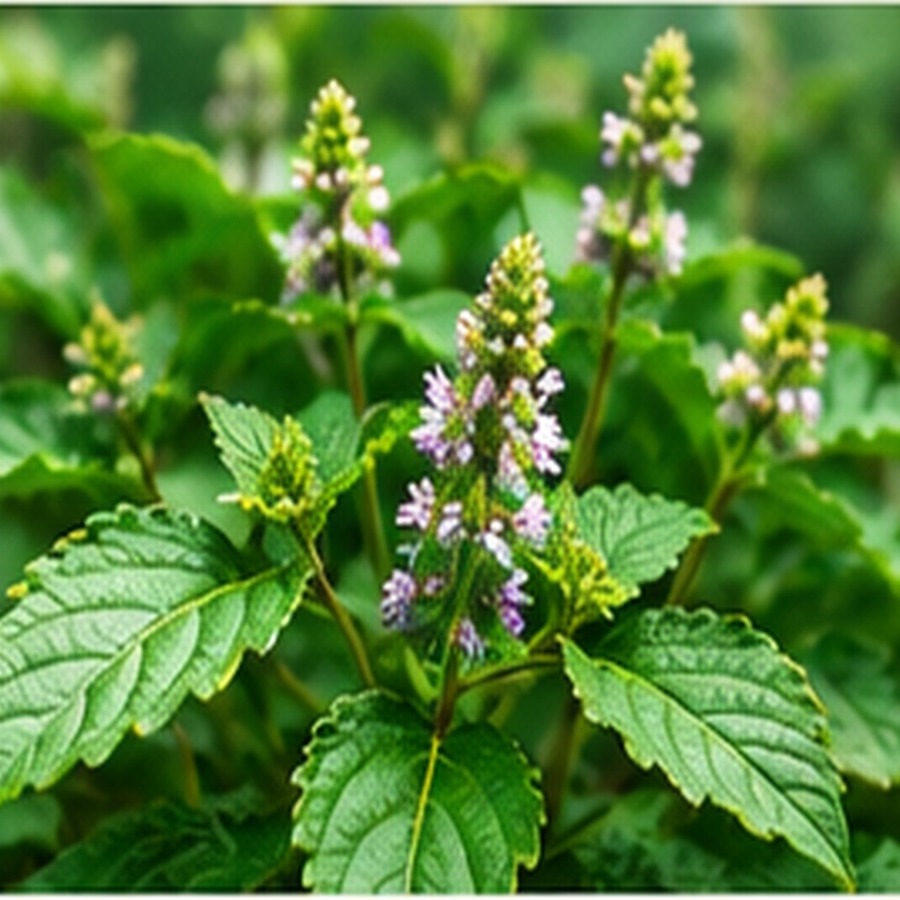 Patchouli plant in flower